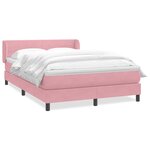 vidaXL Sommier à lattes de lit avec matelas rose 160x220 cm velours