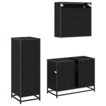 vidaXL Ensemble de mobilier de salle de bain 3 Pièces Chêne noir