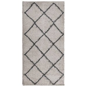 vidaXL Tapis shaggy à poils longs moderne beige anthracite 100x200 cm