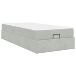 vidaXL Cadre de lit avec matelas Gris clair 100 x 200 cm Velours