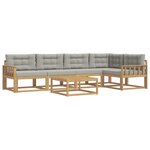 vidaXL Ensemble de canapés d'extérieur 6 Pièces Blanc et gris clair