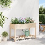 Jardinier vidaXL avec grilles 115x59x76 cm en bois massif de sapin