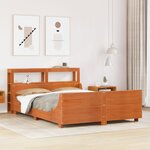 vidaXL Cadre de lit sans matelas cire marron 135x190cm bois pin massif