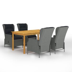 vidaXL Ensemble à manger de jardin 5 Pièces Gris clair