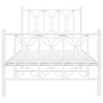 vidaXL Cadre de lit métal sans matelas avec pied de lit blanc 80x200cm