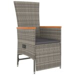 vidaXL Ensemble à manger de jardin 9 Pièces avec coussins Gris