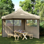 vidaXL Tente de fête Taupe 292 x 292 x 315 cm Tissu Oxford