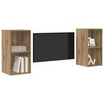 vidaXL Ensemble meuble TV 2 Pièces Chêne artisanal 37 x 37 x 72 cm