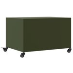 vidaXL Table basse vert olive 68x50x43 5 cm acier