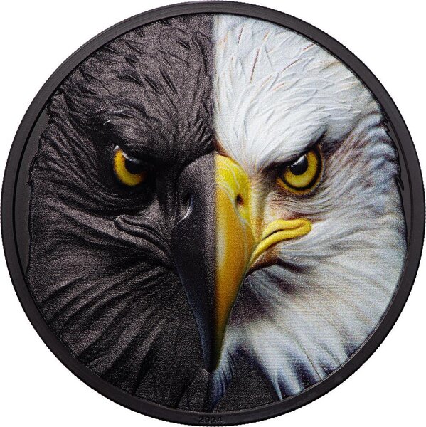 Monnaie BALD EAGLE Day and Night Aigle 3 Oz Argent 20$ Palau 2024