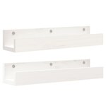 vidaXL Étagères murales 2 Pièces Blanc 50x12x9 cm Bois de pin massif