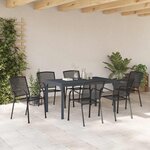 vidaXL Ensemble de salle à manger pour jardin 7 Pièces Anthracite Acier