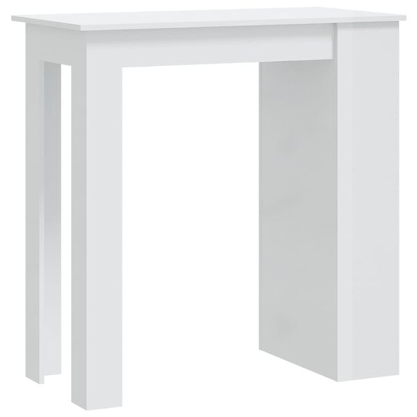 vidaXL Table de bar étagère de rangement Blanc brillant 102x50x103 5cm