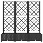 vidaXL Jardinière avec treillis Noir 120x40x121 5 cm PP