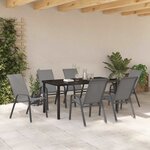 vidaXL Ensemble de salle à manger pour jardin 7 Pièces Gris