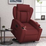 vidaXL Fauteuil inclinable Rouge bordeaux Similicuir