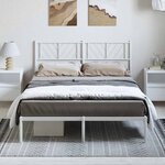 vidaXL Cadre de lit métal sans matelas et tête de lit blanc 150x200 cm