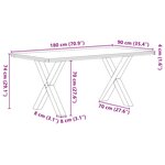 vidaXL Table à manger marron clair bois de chêne massif rectangulaire