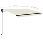 vidaXL Auvent manuel rétractable avec LED 3x2 5 m Crème