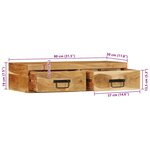 VidaXL Meuble TV mural 80x30x19 cm bois massif d'acacia