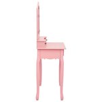 vidaXL Ensemble de coiffeuse avec tabouret Rose 80x69x141 cm Paulownia