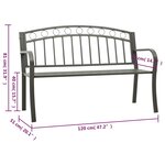 vidaXL Banc de jardin Gris 120 cm Acier