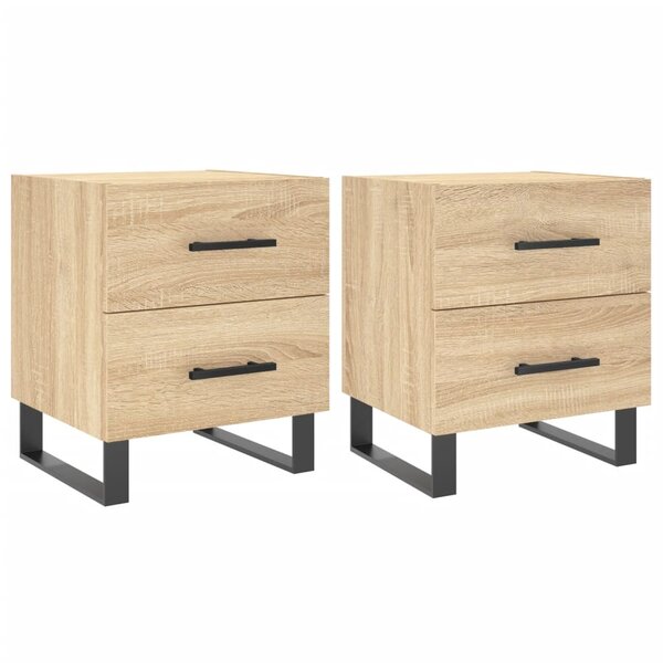 vidaXL Tables de chevet 2 Pièces chêne sonoma 40x35x47 5 cm