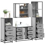 vidaXL Ensemble de meubles de salle de bain 4 Pièces sonoma gris