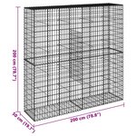 vidaXL Panier gabion avec couvercle 200x50x200 cm fer galvanisé