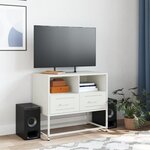 vidaXL Meuble TV blanc 68x39x60 5 cm acier