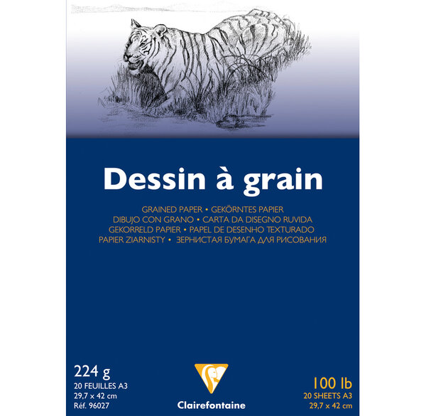 Bloc dessin grain fin A3 20 feuilles 224g x 2 CLAIREFONTAINE