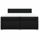 vidaXL Sommier à lattes de lit avec matelas Noir 200x200 cm Tissu