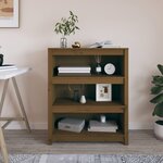 vidaXL Bibliothèque Marron miel 80x35x97 cm Bois de pin massif