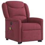 vidaXL Fauteuil inclinable de massage électrique Rouge bordeaux Tissu