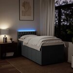 vidaXL Sommier à lattes de lit avec matelas Gris foncé 80x200 cm Tissu