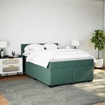 vidaXL Sommier à lattes de lit et matelas Vert foncé 160x200cm Velours