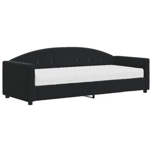 vidaXL Lit de jour avec matelas noir 80x200 cm velours