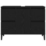 vidaXL Ensemble de Meubles de Salle de Bain 3 Pièces Chêne Noir Bois d'ingénierie