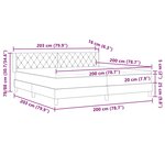Lit à ressort vidaXL avec matelas bleu foncé 200x200 cm en velours