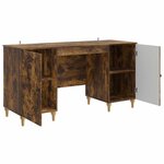 vidaXL Bureau Chêne fumé 142 5 x 50 x 75 cm Bois d'ingénierie