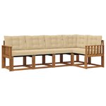 vidaXL Ensemble de canapés d'extérieur 5 Pièces Naturel et Beige