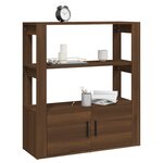 vidaXL Buffet Chêne marron 80x30x90 cm Bois d'ingénierie