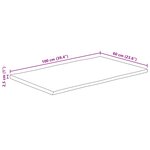 vidaXL Dessus de table bord vivant 100x60x2 5 cm bois de manguier brut
