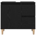vidaXL Meuble Lavabo Noir Chêne 65x33x60 cm Bois d'ingénierie