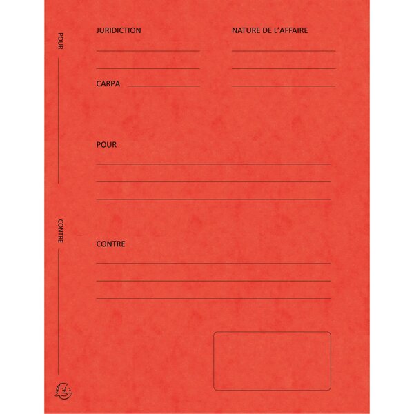 Paquet De 25 Dossiers De Plaidoirie Pour/contre Carte Lustrée 25x32cm - Rouge - X 5 - Exacompta