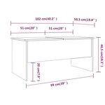 Vidaxl table basse chêne fumé 102x50 5x46 5 cm bois d'ingénierie