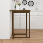 vidaXL Table de bar Marron miel 80x80x110 cm Bois massif de pin