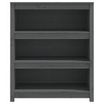 vidaXL Bibliothèque Gris 80x35x97 cm Bois de pin massif