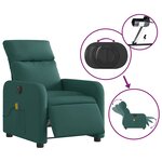 vidaXL Fauteuil de massage inclinable électrique Vert foncé Tissu