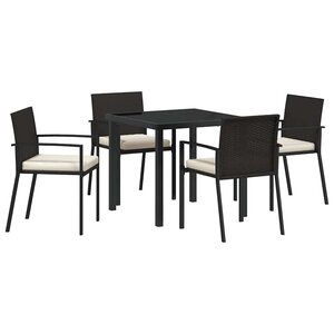 vidaXL Ensemble de salle à manger pour jardin 5 Pièces Noir